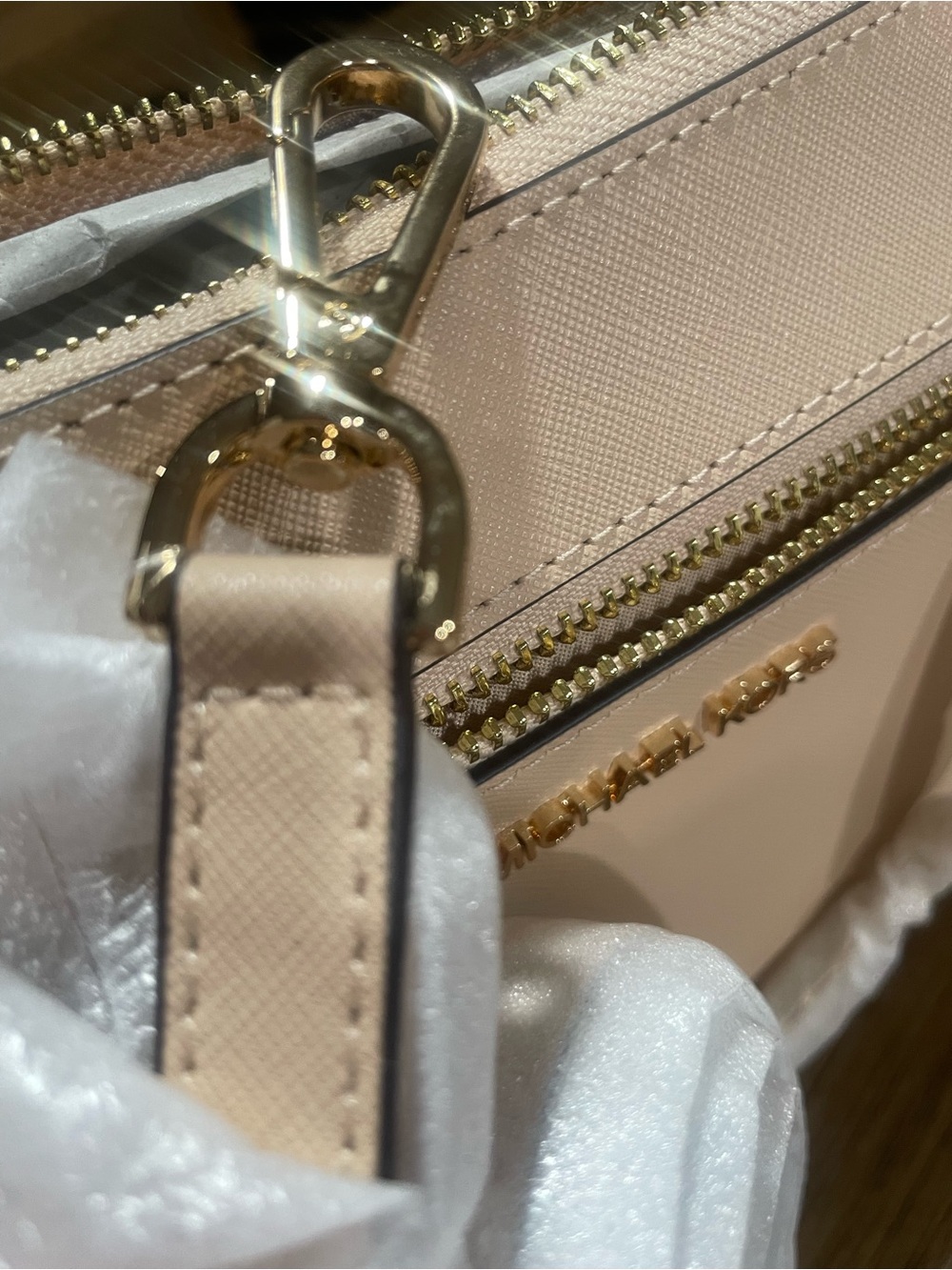 Michael Kors Jet Set Bag Saffiano Leather Crossbody & Shoulder Bag Chain BUFF - Picture 10 of 16
